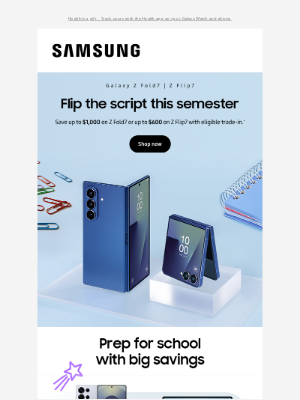 Samsung - 🏃 Don’t be tardy, Geneva! Save up to $1,000 on a new Galaxy Z Fold7 | Z Flip7.