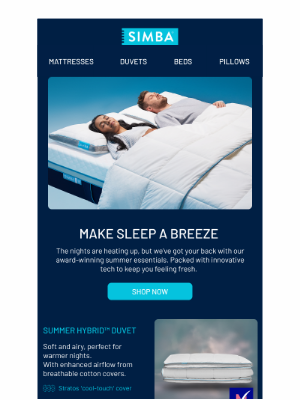 Simba Sleep (United Kingdom) - Too hot at night? We can help!