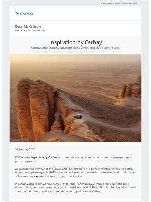 Cathay Pacific Airways - Inspiration by Cathay: Must-read stories for your next adventure