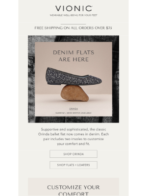 Vionic - Ballet Flats, Now in Denim!