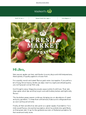 Woolworths Supermarkets (Australia) - Jim, your Fresh Market Update is here 🍏