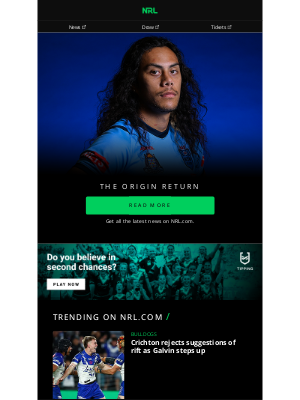 NRL - National Rugby League - Origin II Twist: Luai Gets the Call 📞