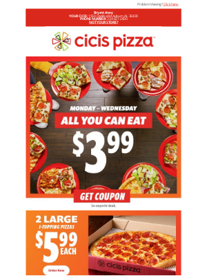 Cici's Pizza - 🥳 Buffet Time For $3.99! 🥳