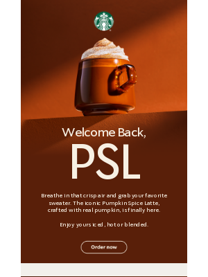 Starbucks - Ring, ring. PSL is calling ☎️