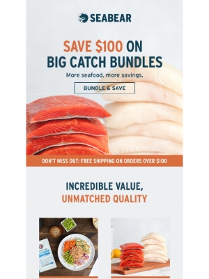 SeaBear Wild Salmon - Our biggest seafood bundles—$100 OFF