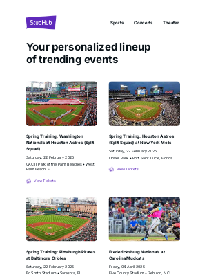 StubHub - Your event lineup