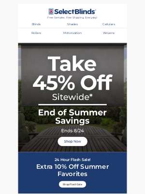 Select Blinds - ☀️ Summer Flash Sale – 45% Off $99+ & Extra 10% Off Featured Favorites