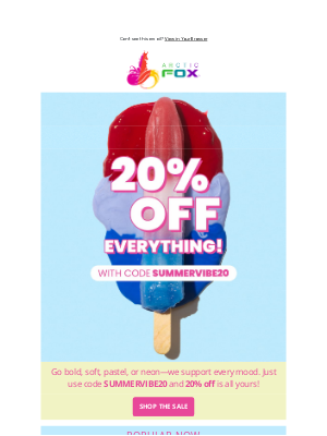 Arctic Fox - 20% Off Means...