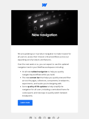 Webflow - Coming soon: New in-product navigation updates
