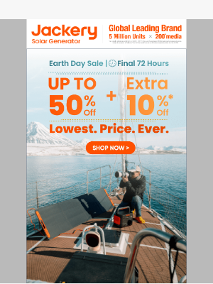 Jackery - 🌊Earth Day Sale | Up to 50% OFF Ends in 72 Hours