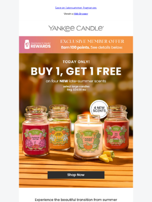 The Yankee Candle Company - All New Collection: Buy 1, Get 1 Free!
