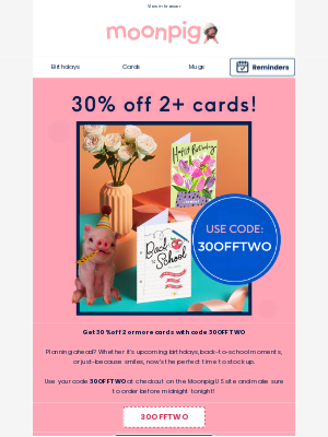 Moonpig - leanna, Hurry! Your 30% Off Card Code Expires Tonight