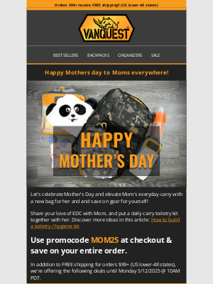 VANQUEST GEAR Inc - Mother's Day deals on a stress-free gift she deserves. 😍