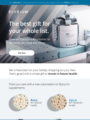 Elysium Health - The best gifts are backed by science.