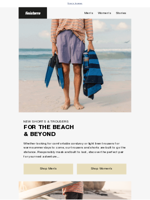Finisterre - NEW Shorts & Trousers For Summer