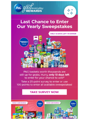 P&G Good Everyday - 13 days left: Over $1,000 in sweepstakes! 💰