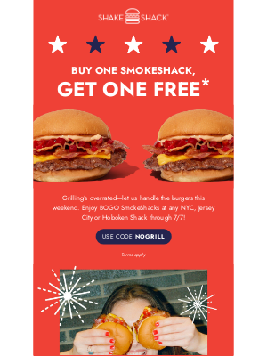 Shake Shack - No grill? We got you 🎆
