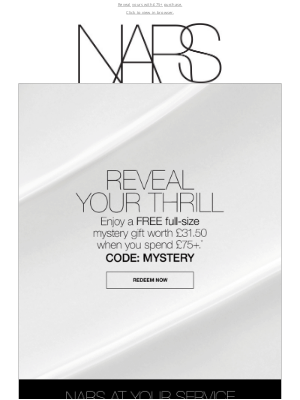 NARS Cosmetics (UK) - Your free mystery gift inside. Worth £31.