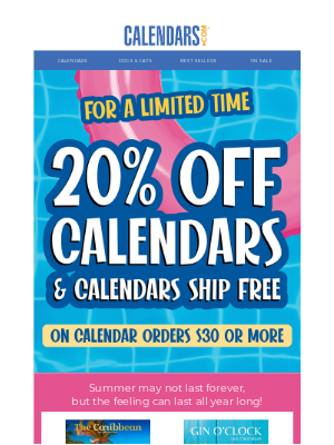 Calendars - This deal is floating away 🏊‍♂️ 20% off