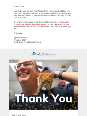 Animal League - Fwd: You have our heartfelt thanks