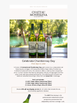 Chateau Montelena Winery - Don’t Wait! This Offer Ends Soon