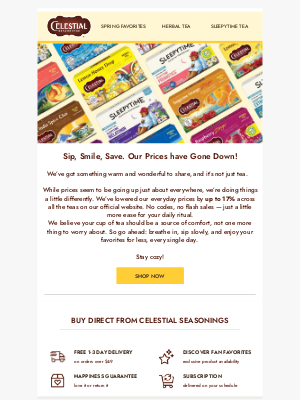 Celestial Seasonings - ⬇️Just dropped: lower prices on all our tea