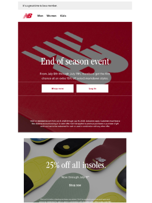 New Balance - Members get first chance: Extra 15% off select markdown styles.
