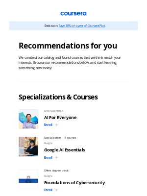 Coursera - Recommended: AI For Everyone