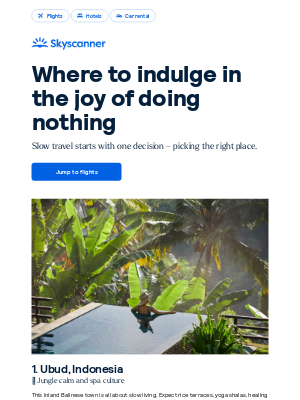 Skyscanner  - The best places to do absolutely nothing