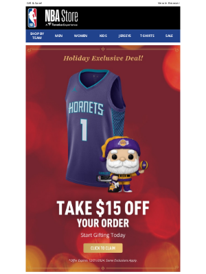 Los Angeles Clippers - Holiday MVP: $15 Off Your Orders