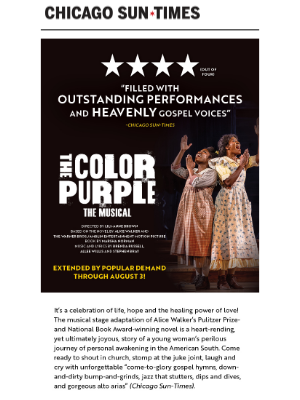 Chicago Sun-Times - Closing soon, The Color Purple at The Goodman