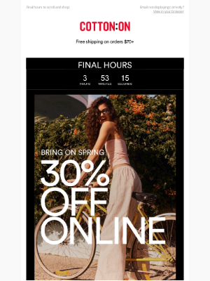 Cotton On & Co. (Australia) - 30% off online ENDS MIDNIGHT 😱