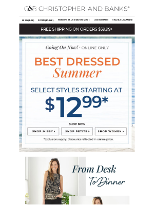 Christopher & Banks - Styles That Work Overtime—Now on Sale