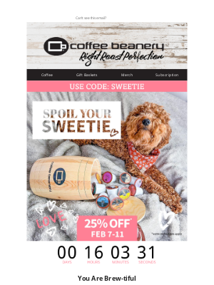 Coffee Beanery - Last chance to save 25% on the perfect gift!