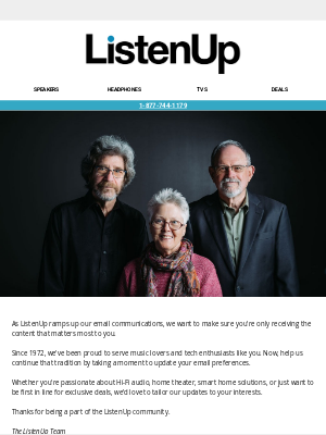 ListenUp - Let’s Stay in Tune – Update Your Email Preferences