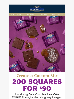 Ghirardelli Chocolate Company - 🌋🍫💜 Indulge in 200 SQUARES for $90