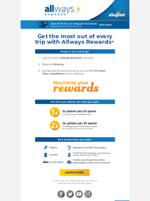 Allegiant Air - Maximize your points. Book Smarter. Earn Faster.