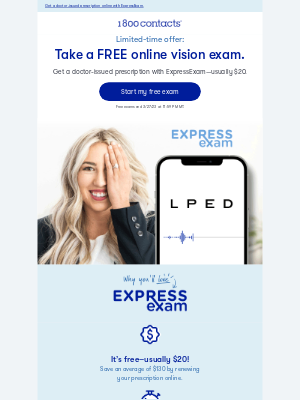 1-800 Contacts - Free for a limited time!