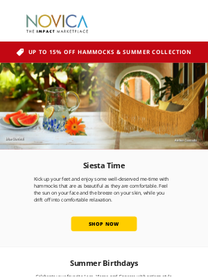 NOVICA - Iconic gifts for summer birthdays