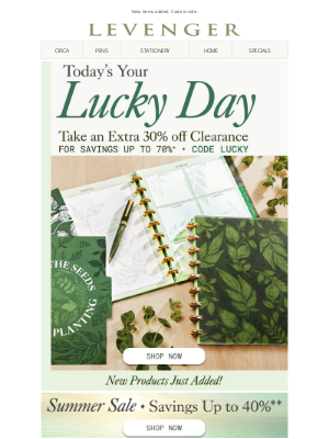 Levenger - Lucky Day—30% off Clearance.