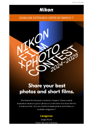 NikonUSA - Enter now! Nikon Film & Photo Contest 2024-2025