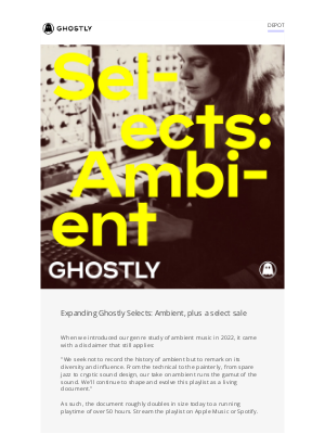 Ghostly International - [Depot] Ghostly: Ambient + 30% off selects