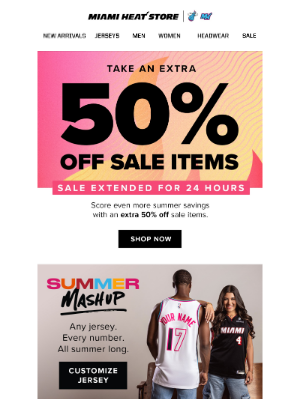Miami Heat - EXTENDED ACCESS: Extra 50% off sale items 💥