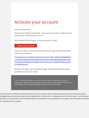 PwC - PwC account activation