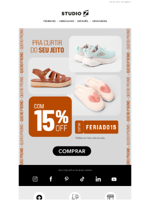 Studio Z (Brazil) - 😍 15% OFF para você aproveitar o feriadinho