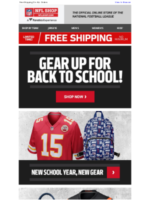 NFL - Make The Grade in Back To School Styles