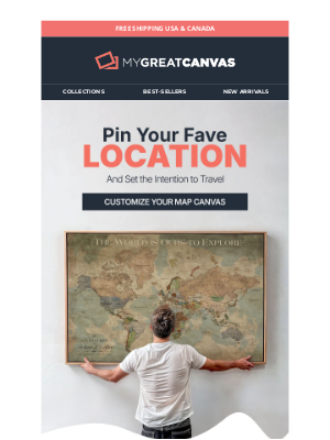 MyGreatCanvas - Love Travelling? This Map Wall Art Is It 🗾