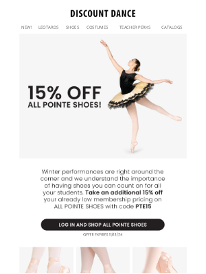 All About Dance - Huge pointe shoe savings just in time for winter performances!