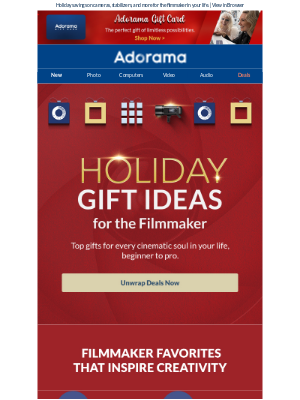 Adorama - Perfect Holiday Gifts for Every Filmmaker 🎥