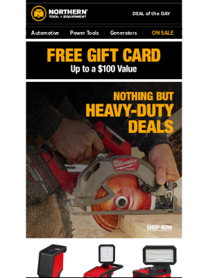 Northern Tool + Equipment - [LAST CHANCE] Milwaukee Deals Ending Soon + Free Gift Card Inside